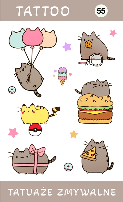 Tatuaże zmywalne Pusheen