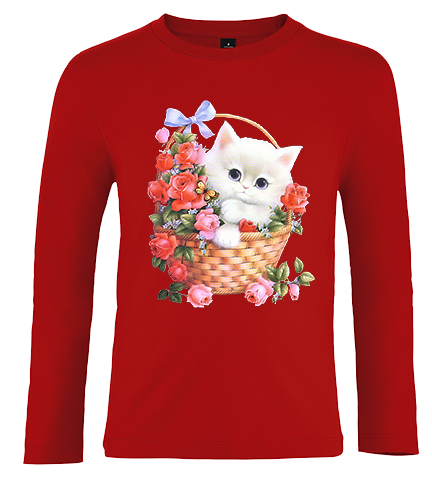 Bluzka tshirt z długim rękawem Kot