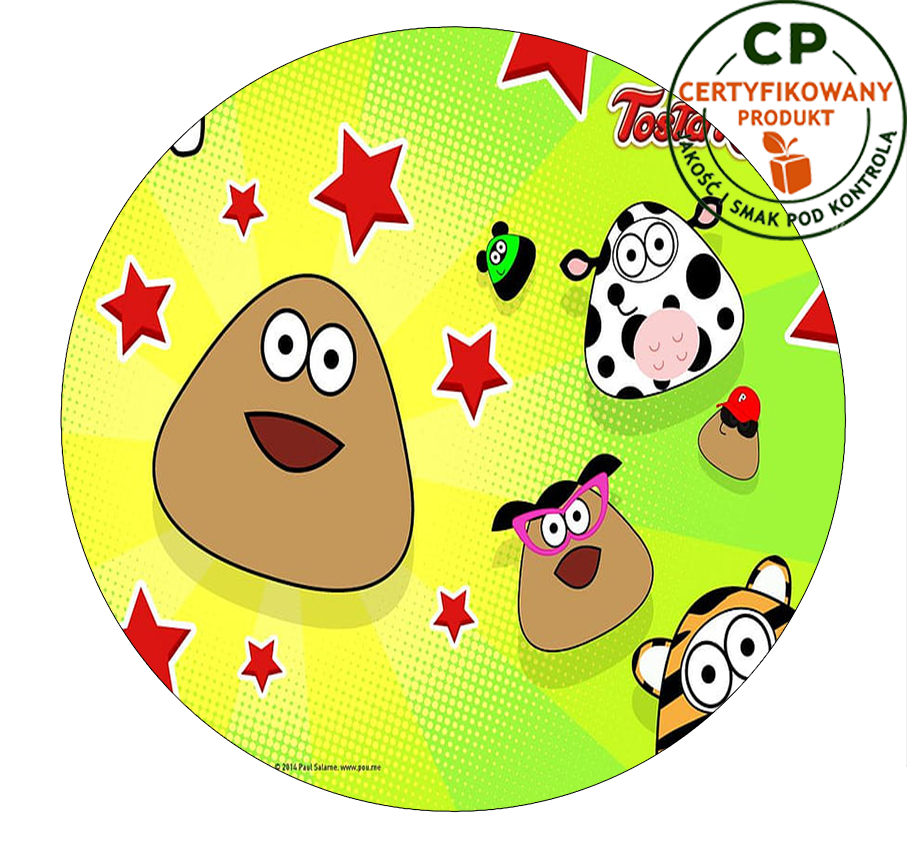 Opłatek na tort Pou