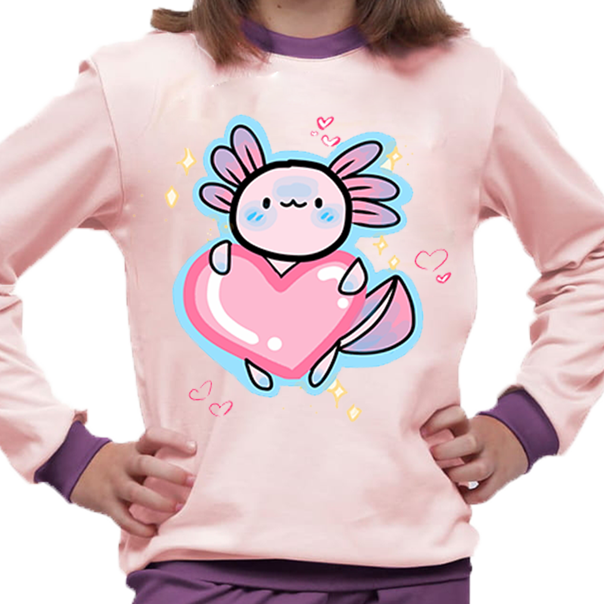 Piżama dziecięca Axolotl z Sercem