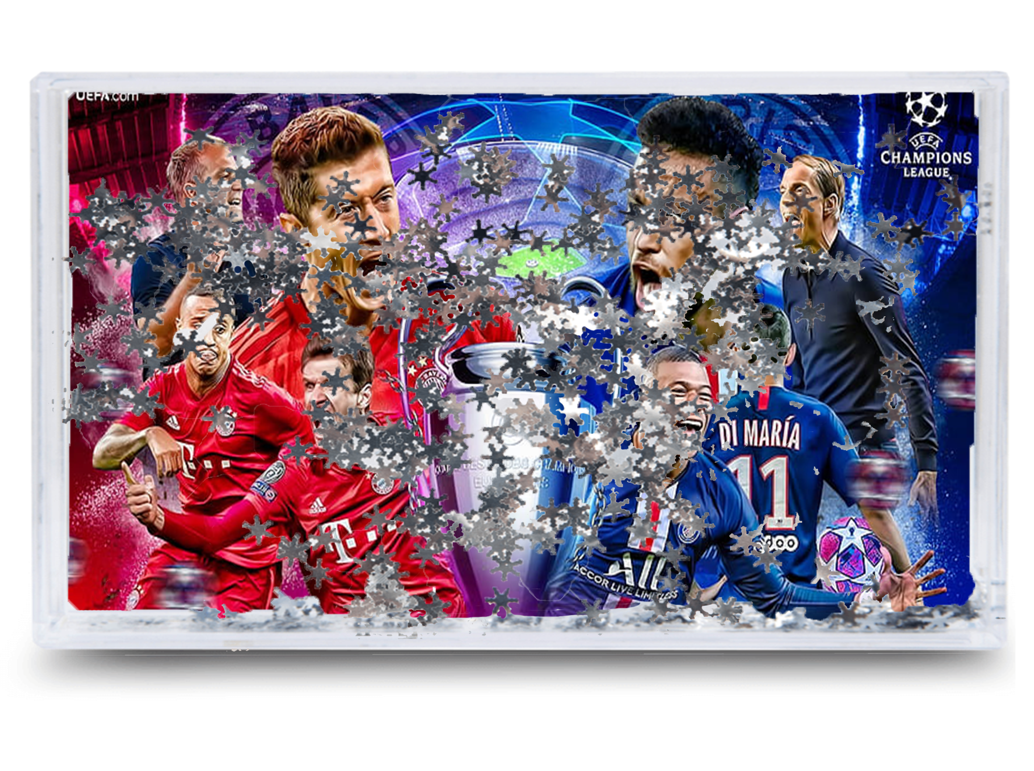 Akwarium - Ramka wodna 3D - Lewandowski, Mbappe, Neymar