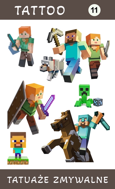 Tatuaże zmywalne Minecraft