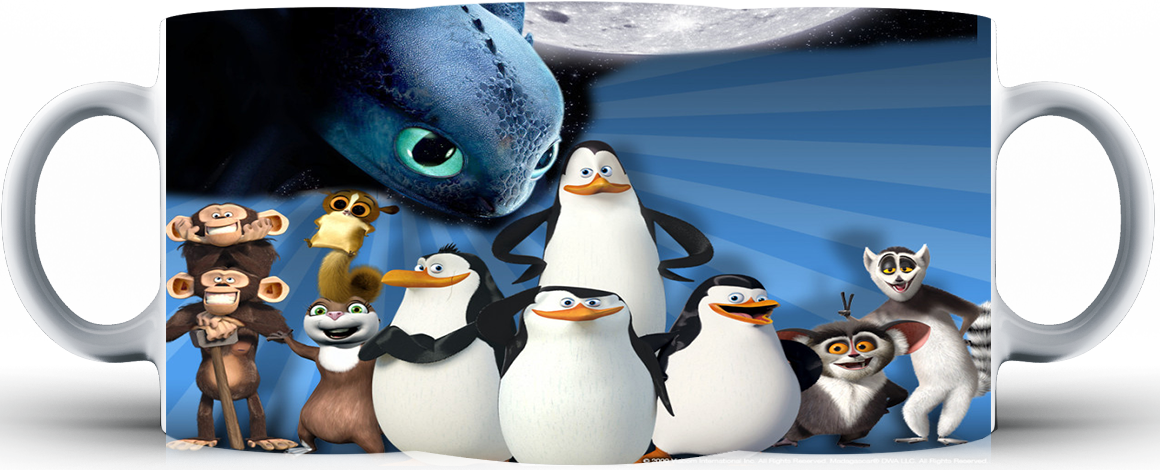 Kubek ceramiczny Pingwiny z Madagaskaru
