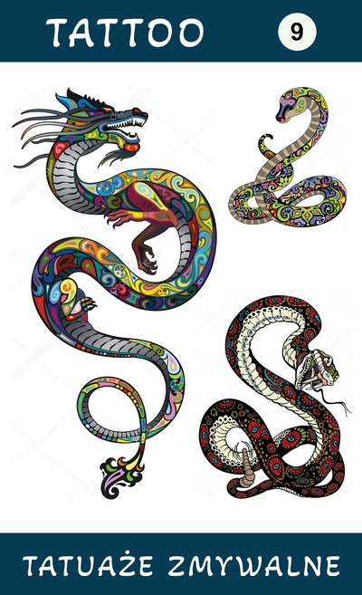 Tatuaże zmywalne Smoki