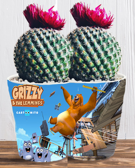 Doniczka do kwiatów/roślin - Grizzy i Lemingi