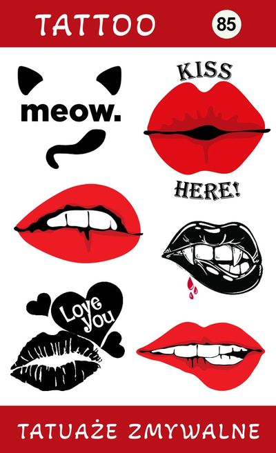 Tatuaże zmywalne Usta