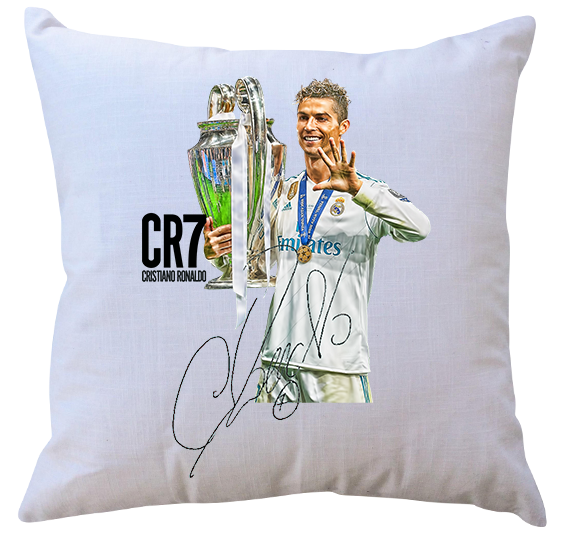 Poduszka z wkładem - Cristiano Ronaldo z autografem - dla fana