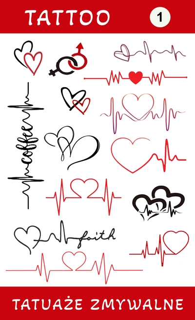 Tatuaże zmywalne Serca