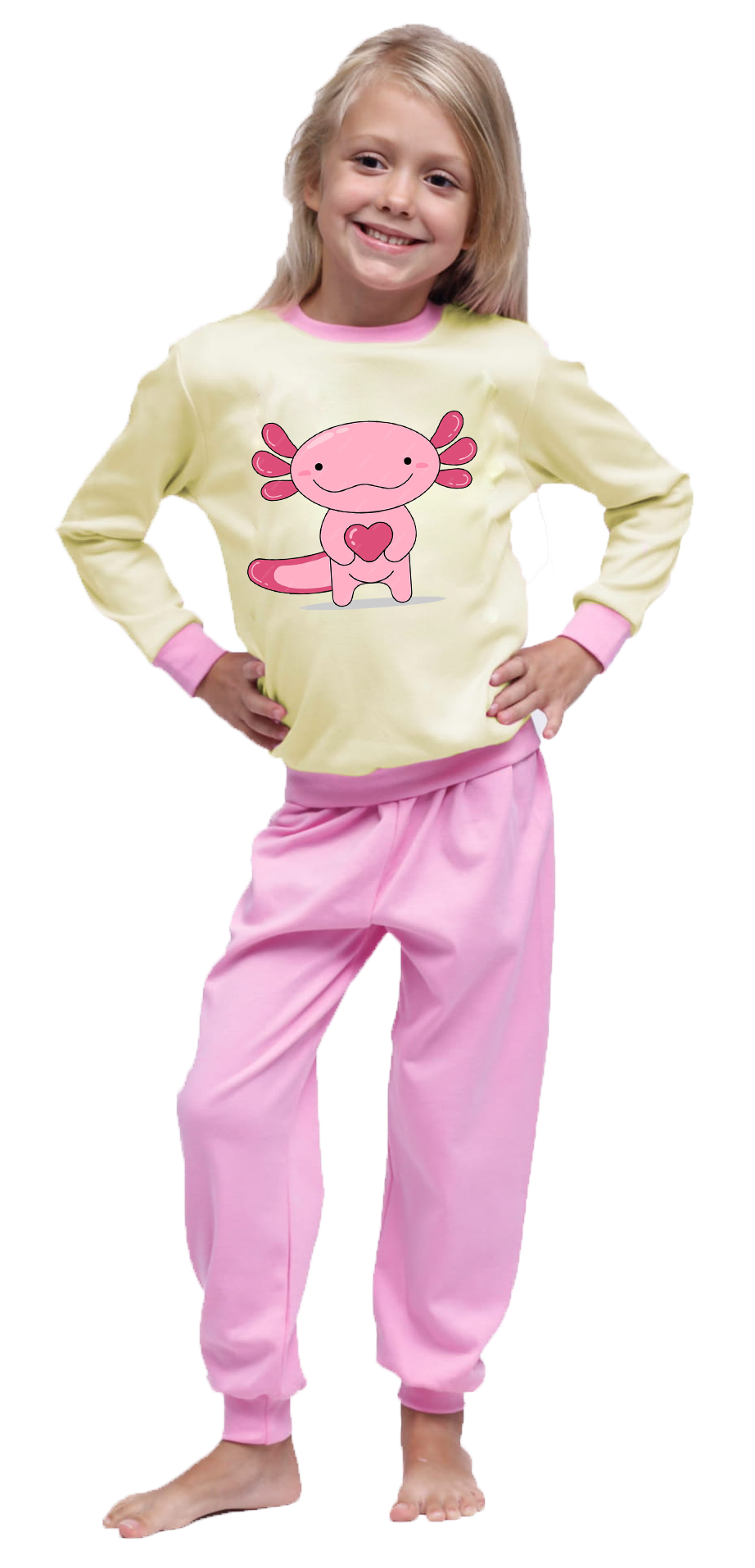 Piżama dziecięca Axolotl z Sercem