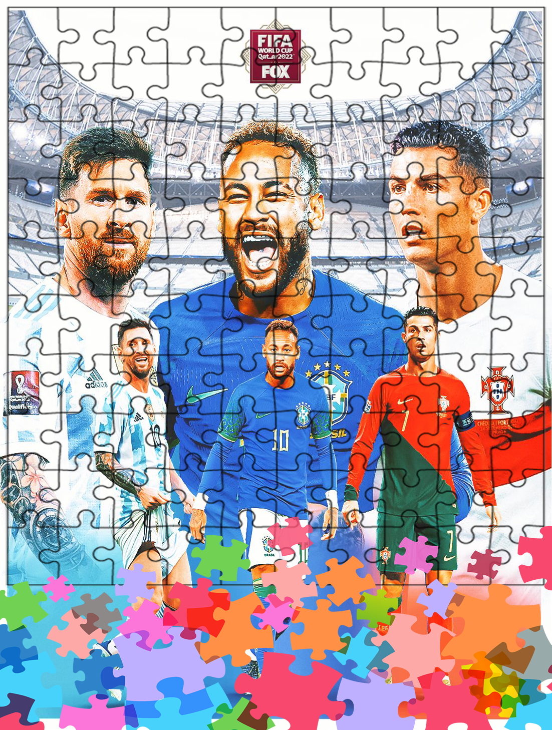 Puzzle tradycyjne - Ronaldo Messi Neymar