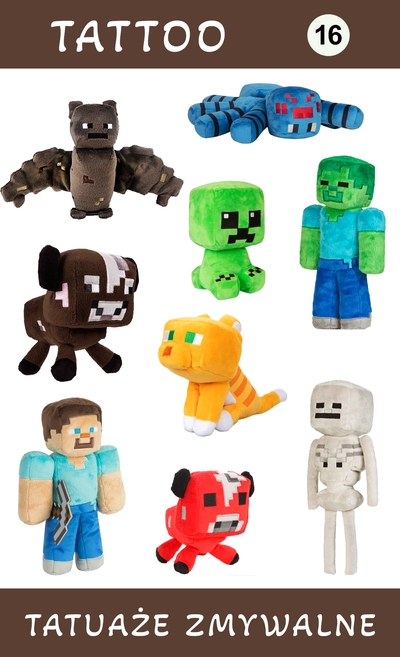 Tatuaże zmywalne Minecraft