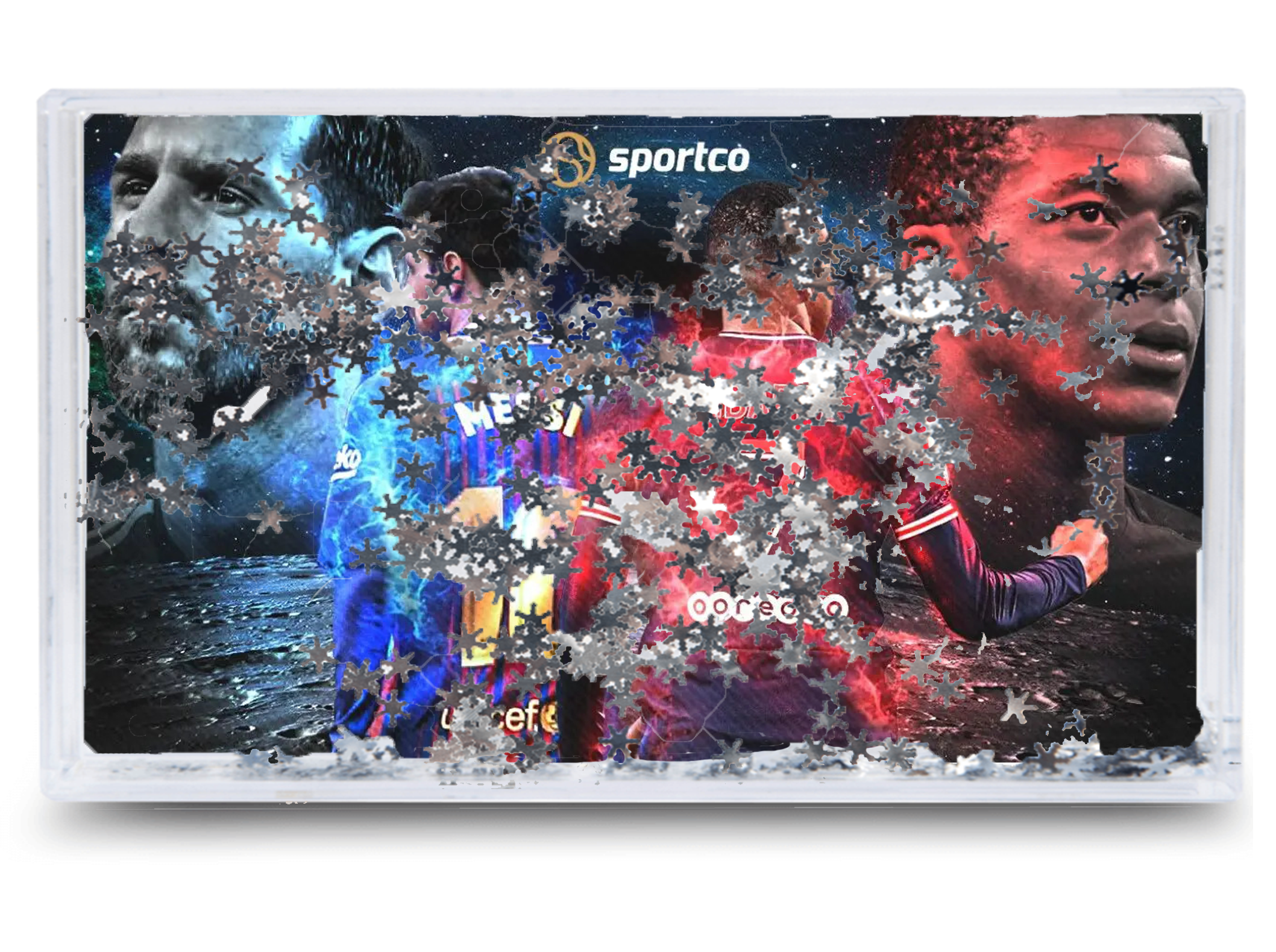 Akwarium - Ramka wodna 3D - Mbappe, Ronaldo, Messi