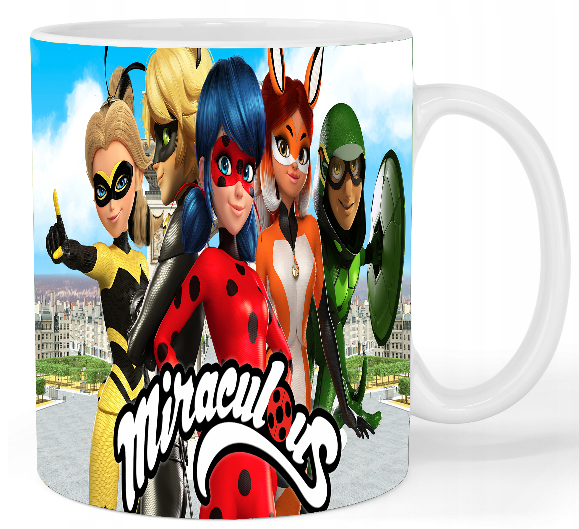 Kubek ceramiczny Biedronka i Czarny Kot - Miraculous