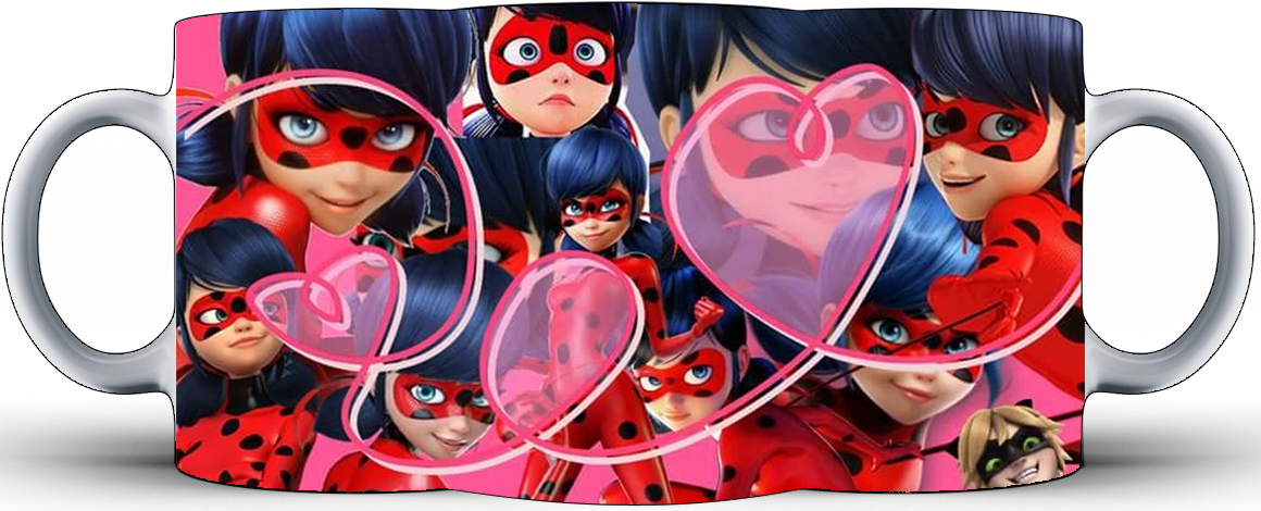 Kubek ceramiczny Biedronka i Czarny Kot - Miraculous