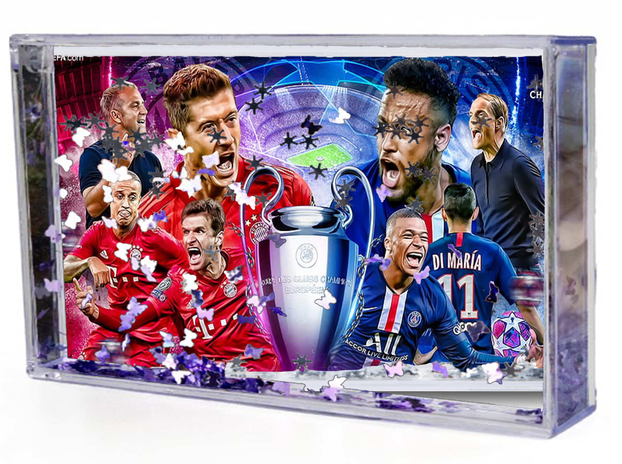 Akwarium - Ramka wodna 3D - Lewandowski, Mbappe, Neymar