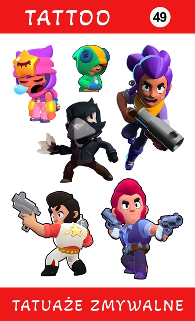 Tatuaże zmywalne Brawl Stars