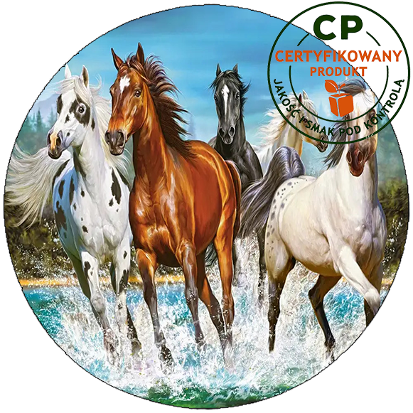 Opłatek na tort Konie