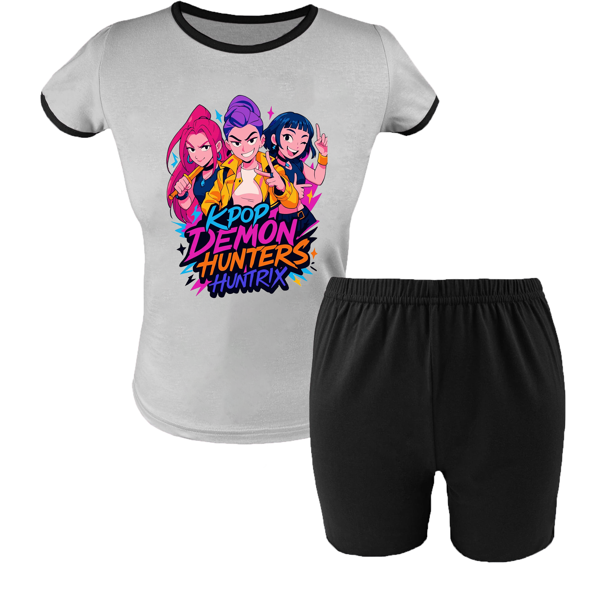 Krótka Piżama dziecięca - K-Pop Demon Hunters - Łowczynie Demonów