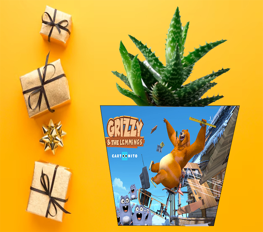 Doniczka do kwiatów/roślin - Grizzy i Lemingi