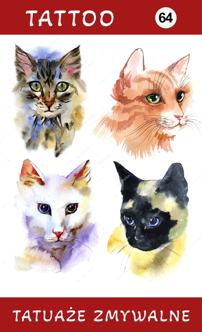 Tatuaże zmywalne Koty