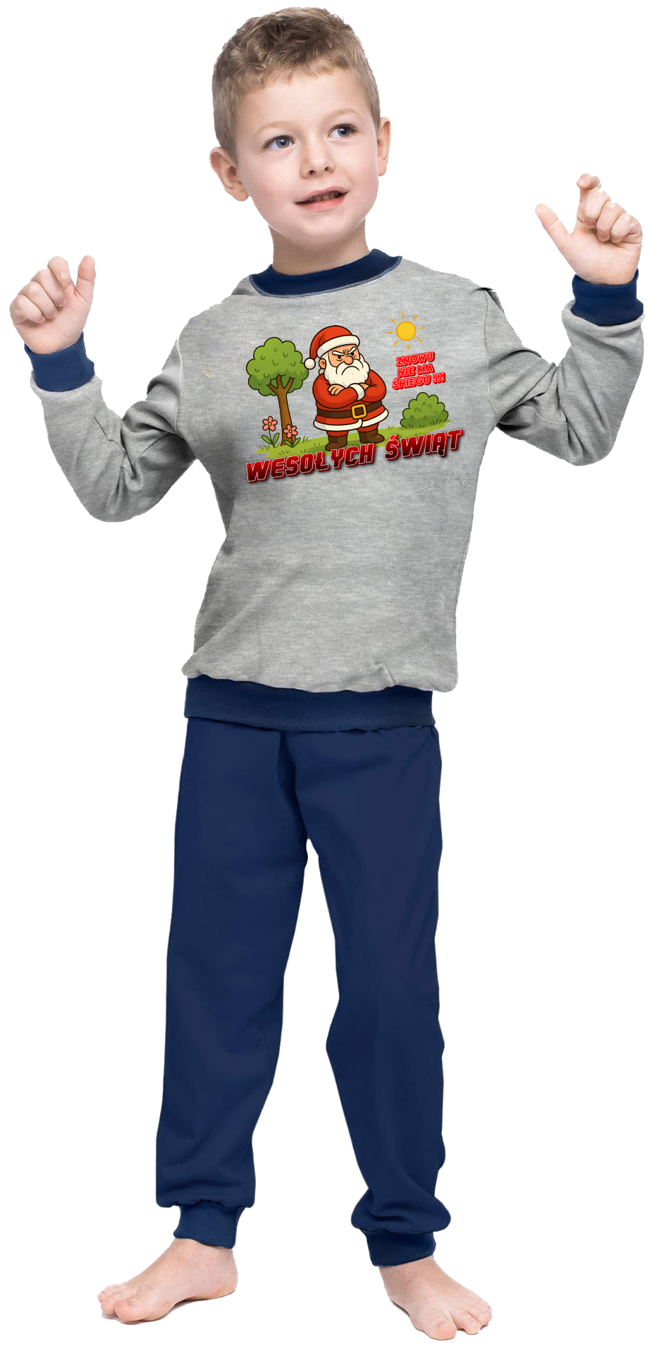 Piżama dziecięca - Zdenerwowany Mikołaj - Święta