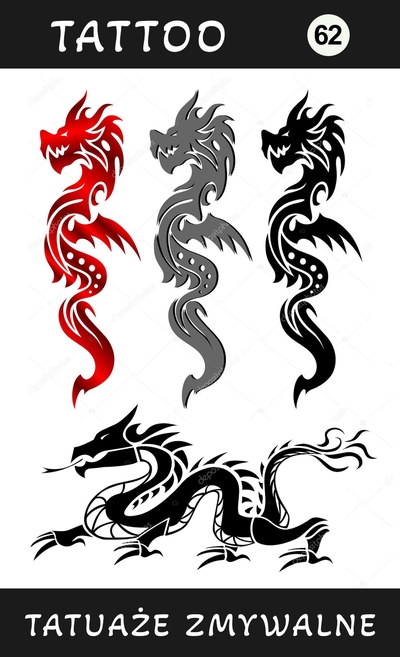 Tatuaże zmywalne Smoki
