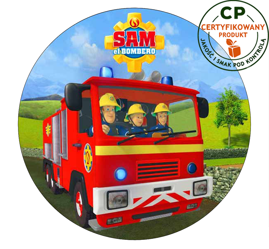 Opłatek na tort Strażak Sam
