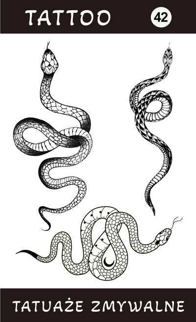 Tatuaże zmywalne Węże