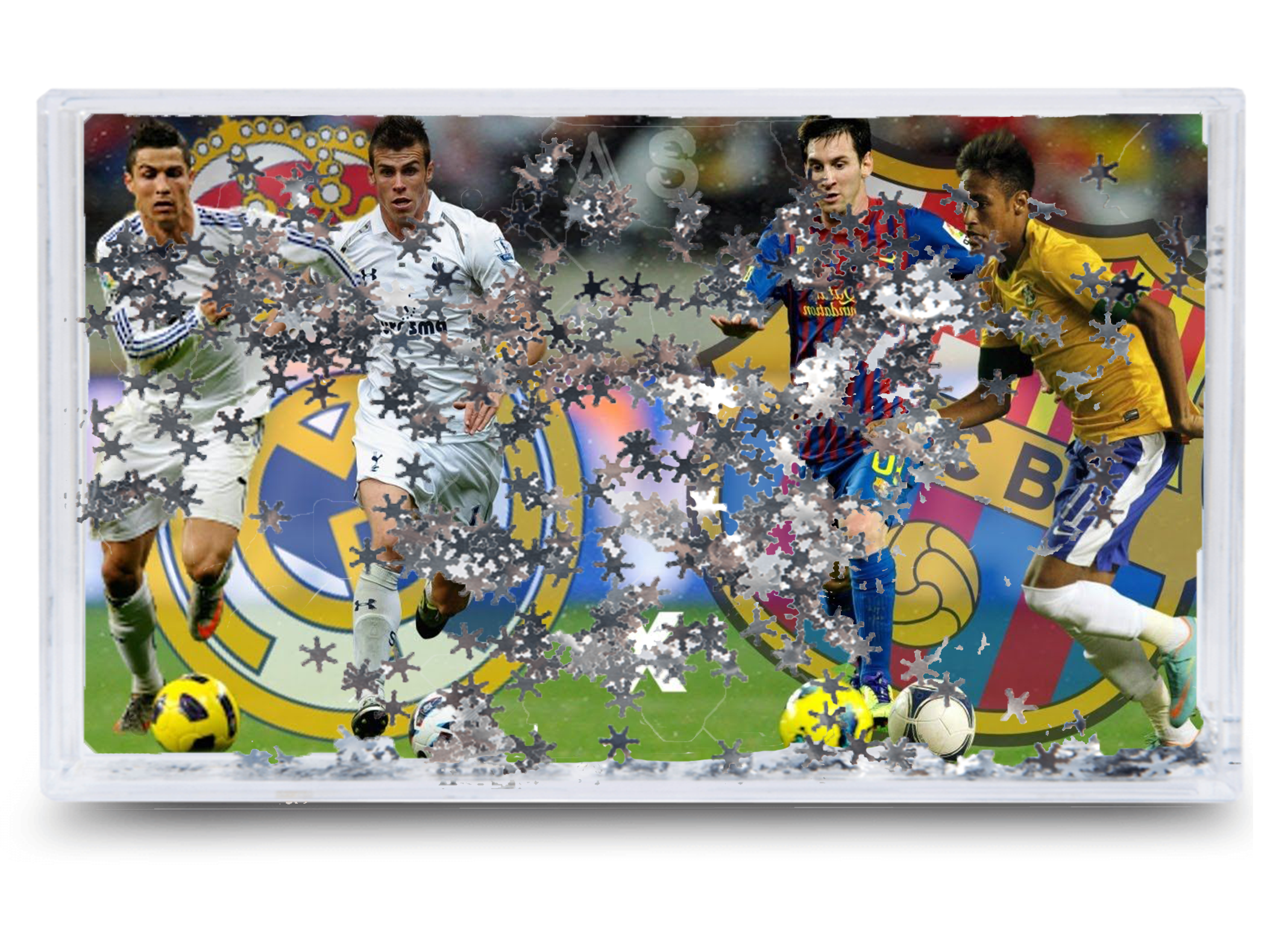 Akwarium - Ramka wodna 3D - Neymar, Messi