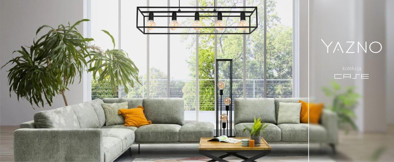 Kolekcja nowoczesnych lamp wewnętrznych marki Yazno Case w stylu loft w kolorze czarnym