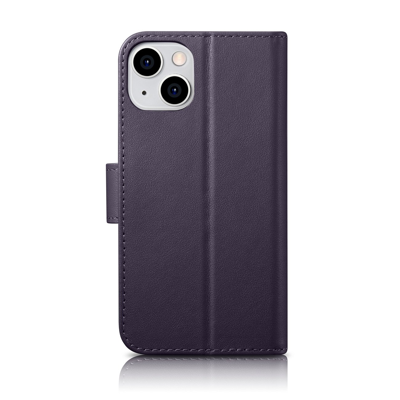 2w1 etui skórzany pokrowiec z klapką iPhone 14 Plus Anti-RFID Wallet Case ciemnofioletowy (3)