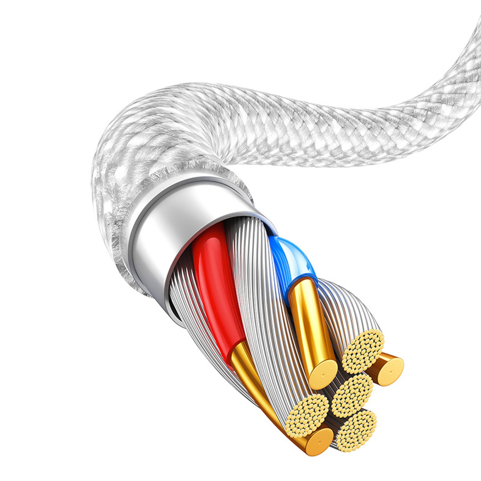 Kabel przewód USB-A - iPhone Lightning Dynamic Series 2.4A 2m - biały (5)