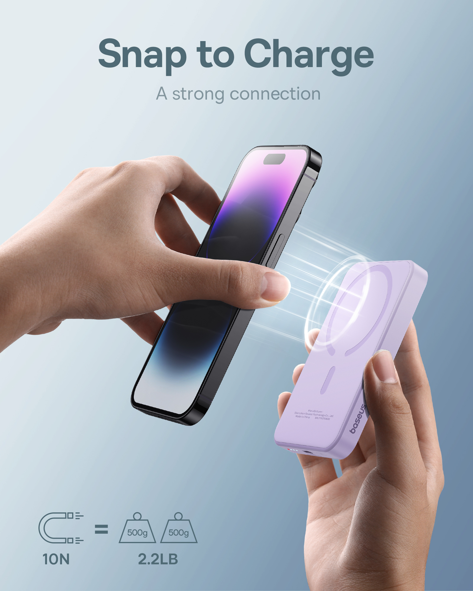 Mini powerbank 5000mAh 20W + kabel USB-C 20V / 3A fioletowy (6)
