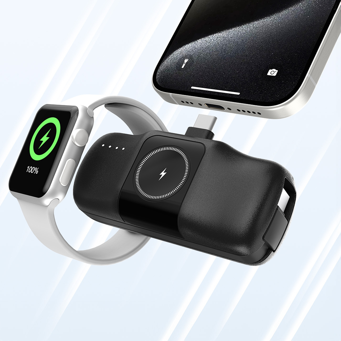 Mini powerbank 5000mAh 15W USB-C i ładowarką do Apple Watch - czarny (9)