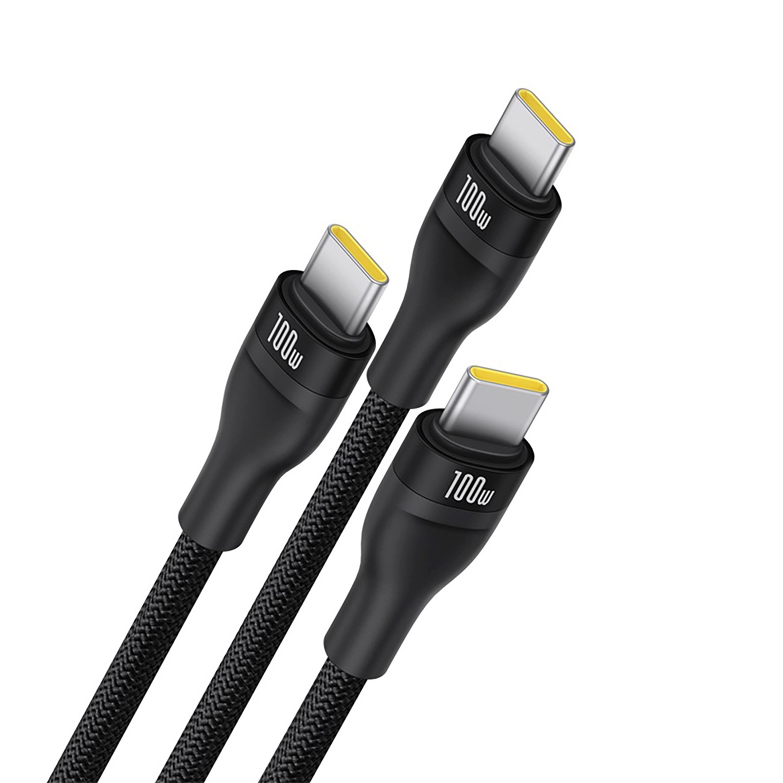 Kabel przewód 3w1 USB-C Flash Series 3 100W 1.5m - czarny (3)