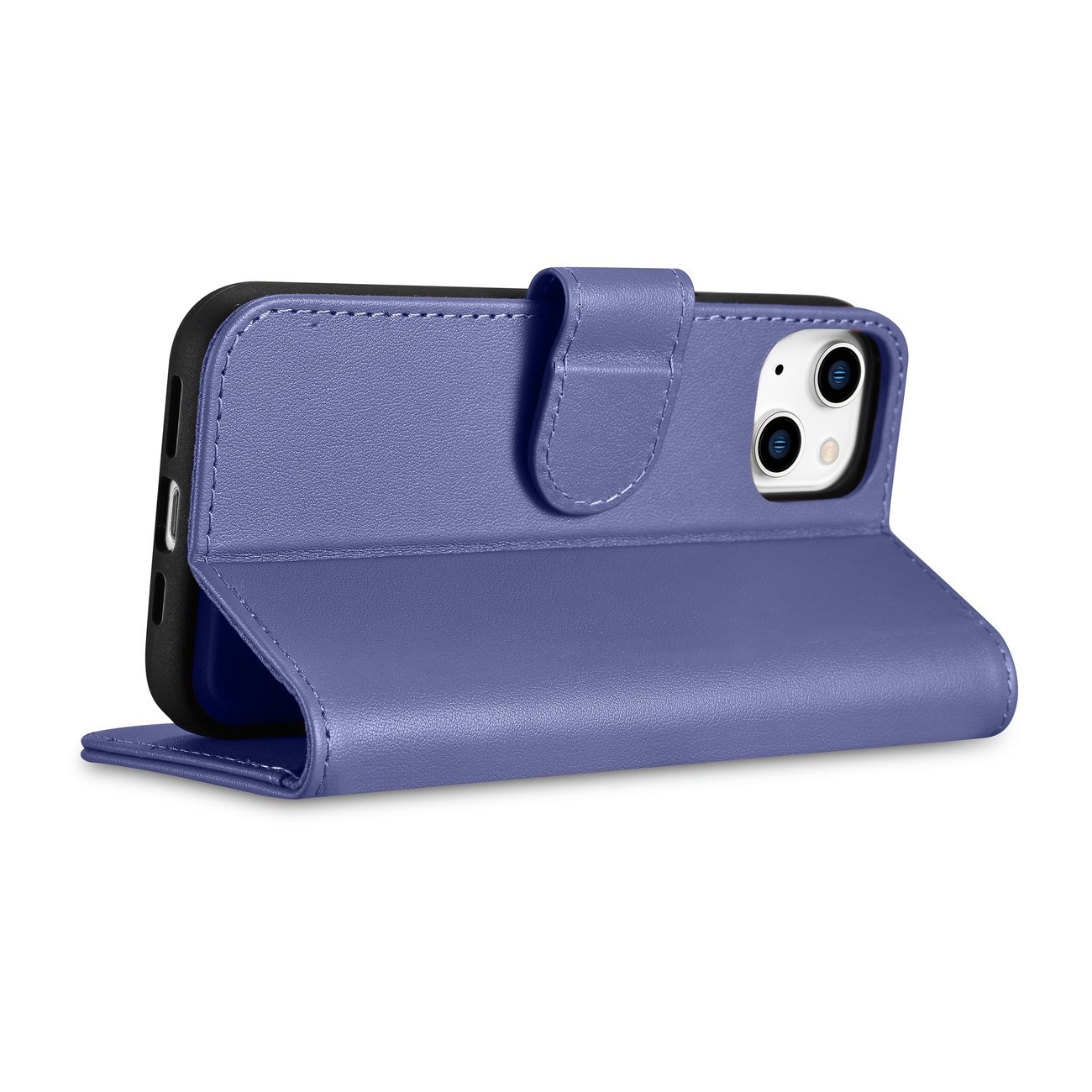 2w1 etui skórzany pokrowiec z klapką iPhone 14 Plus Anti-RFID Wallet Case jasnofioletowy (7)