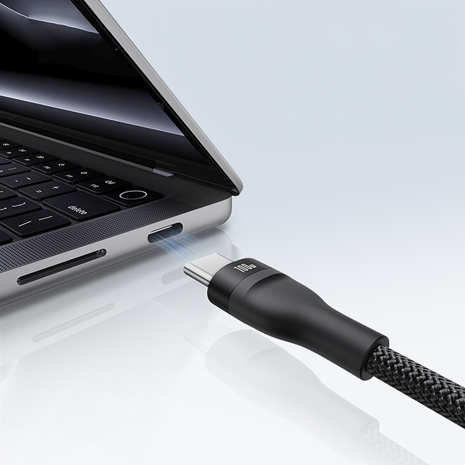 Kabel przewód 3w1 USB-C Flash Series 3 100W 1.5m - czarny (11)