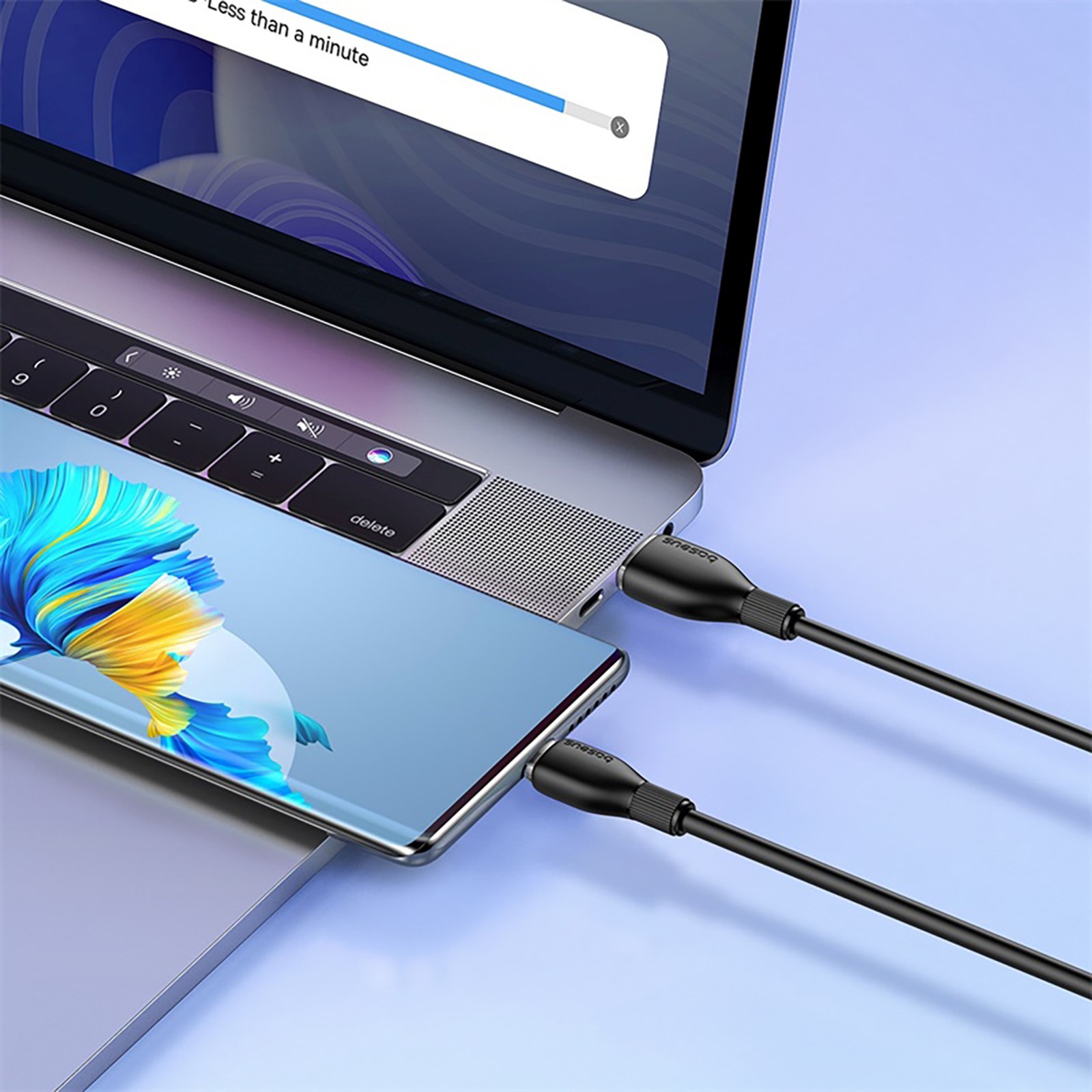Kabel przewód USB-A - USB-C Pudding 100W 1.2m - czarny (8)