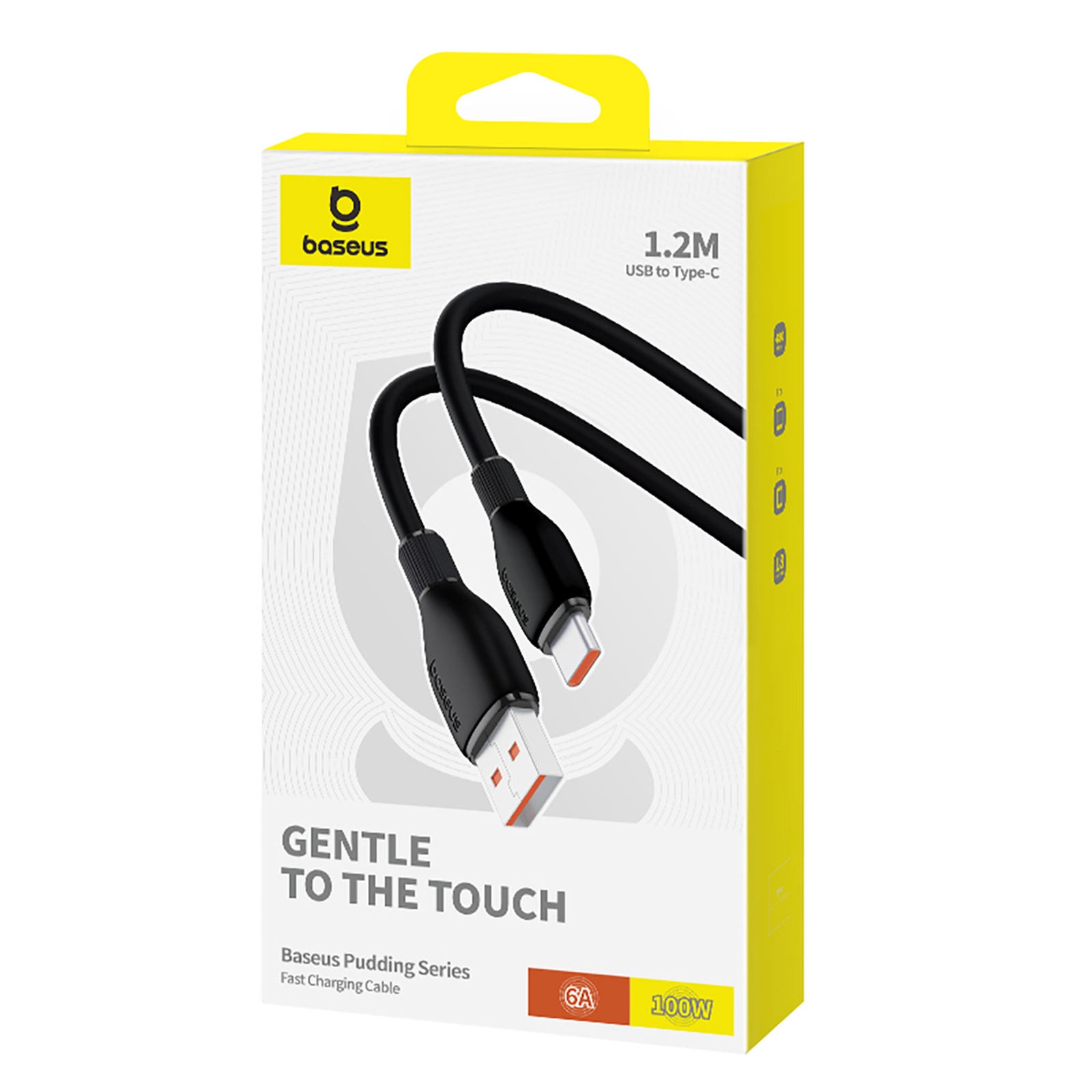 Kabel przewód USB-A - USB-C Pudding 100W 1.2m - czarny (10)