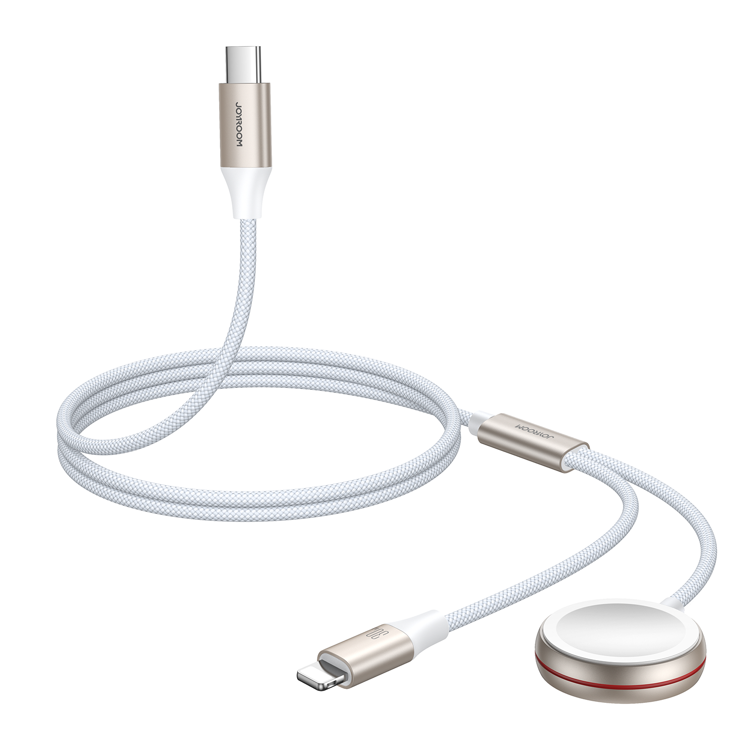 2w1 Kabel Lightning do iPhone i ładowarka indukcyjna do Apple Watch USB-C 1.5m biały (6)