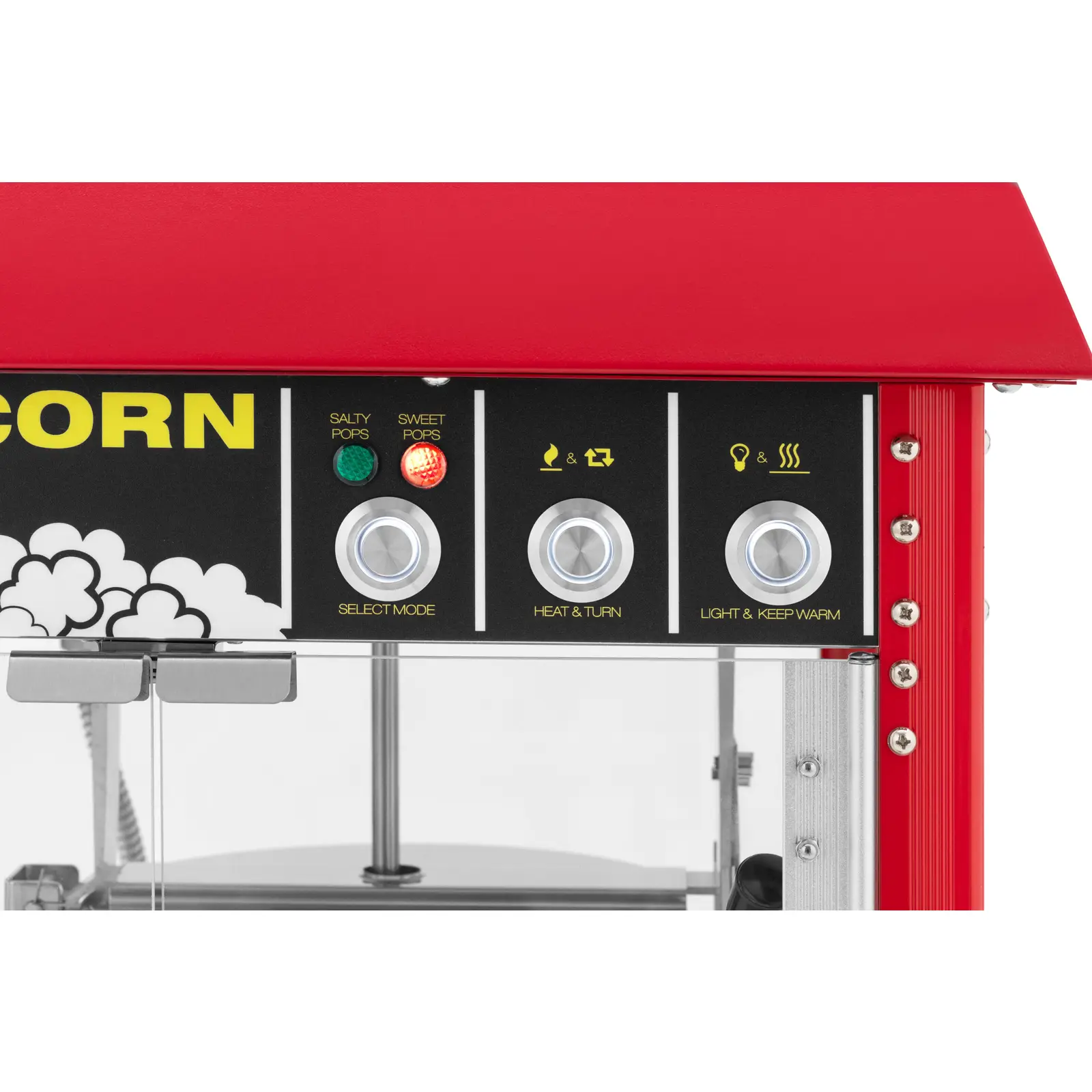 Maszyna urządzenie do prażenia popcornu retro TEFLON 1600 W 5-6 kg/h - czerwona (3)