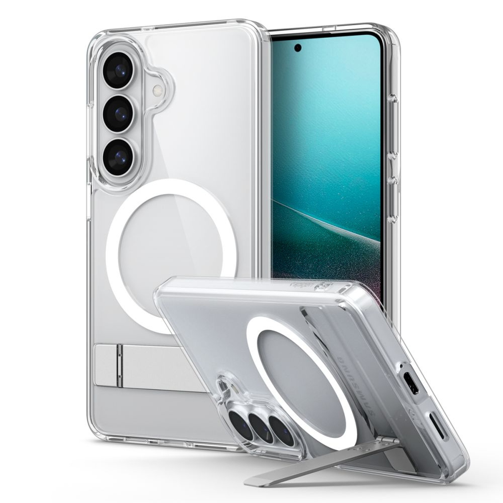 Etui pokrowiec na Samsung Galaxy S26+ Ultra Hybrid S Mag MagSafe - przezroczysto biały (3)