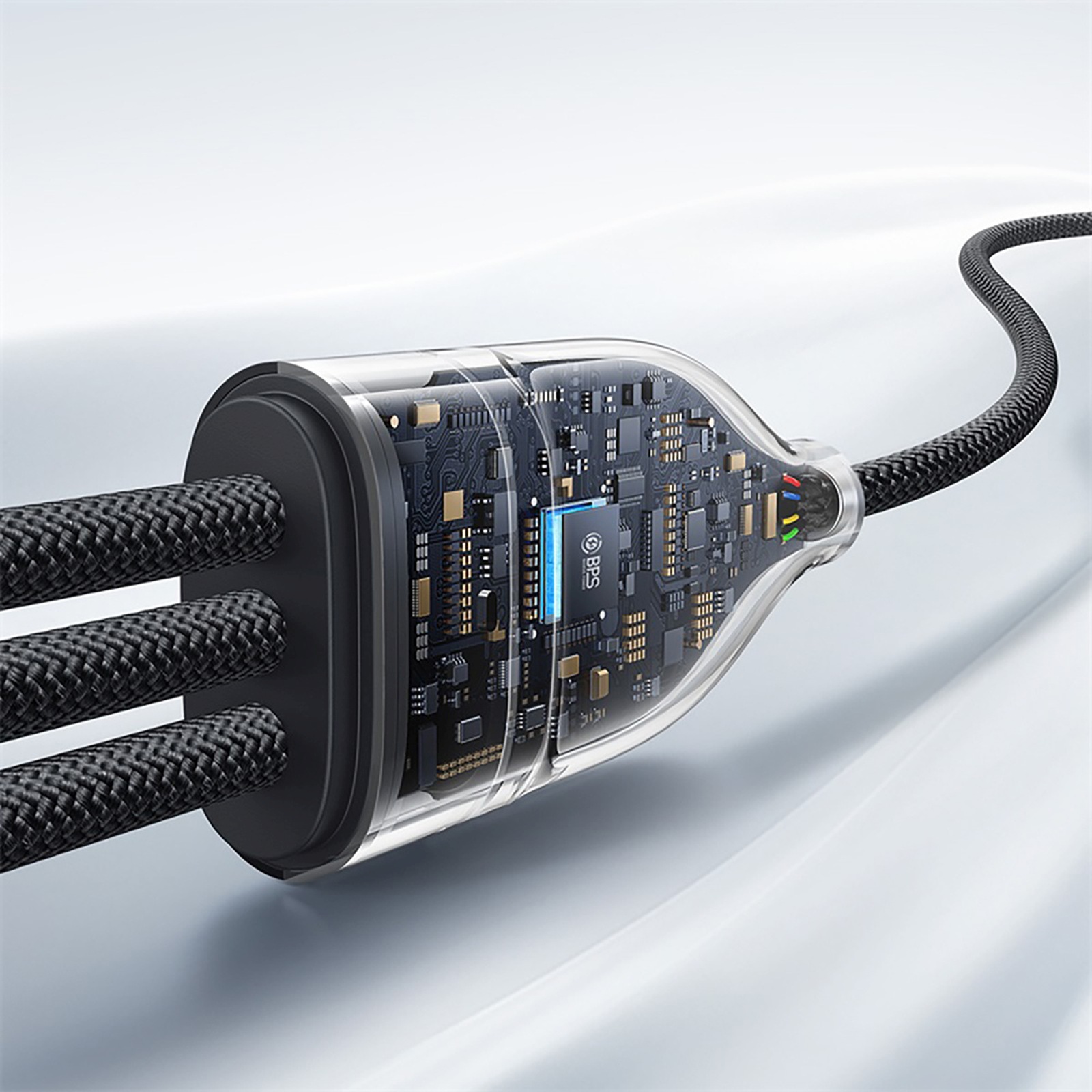 Kabel przewód 3w1 USB-C Flash Series 3 100W 1.5m - czarny (8)