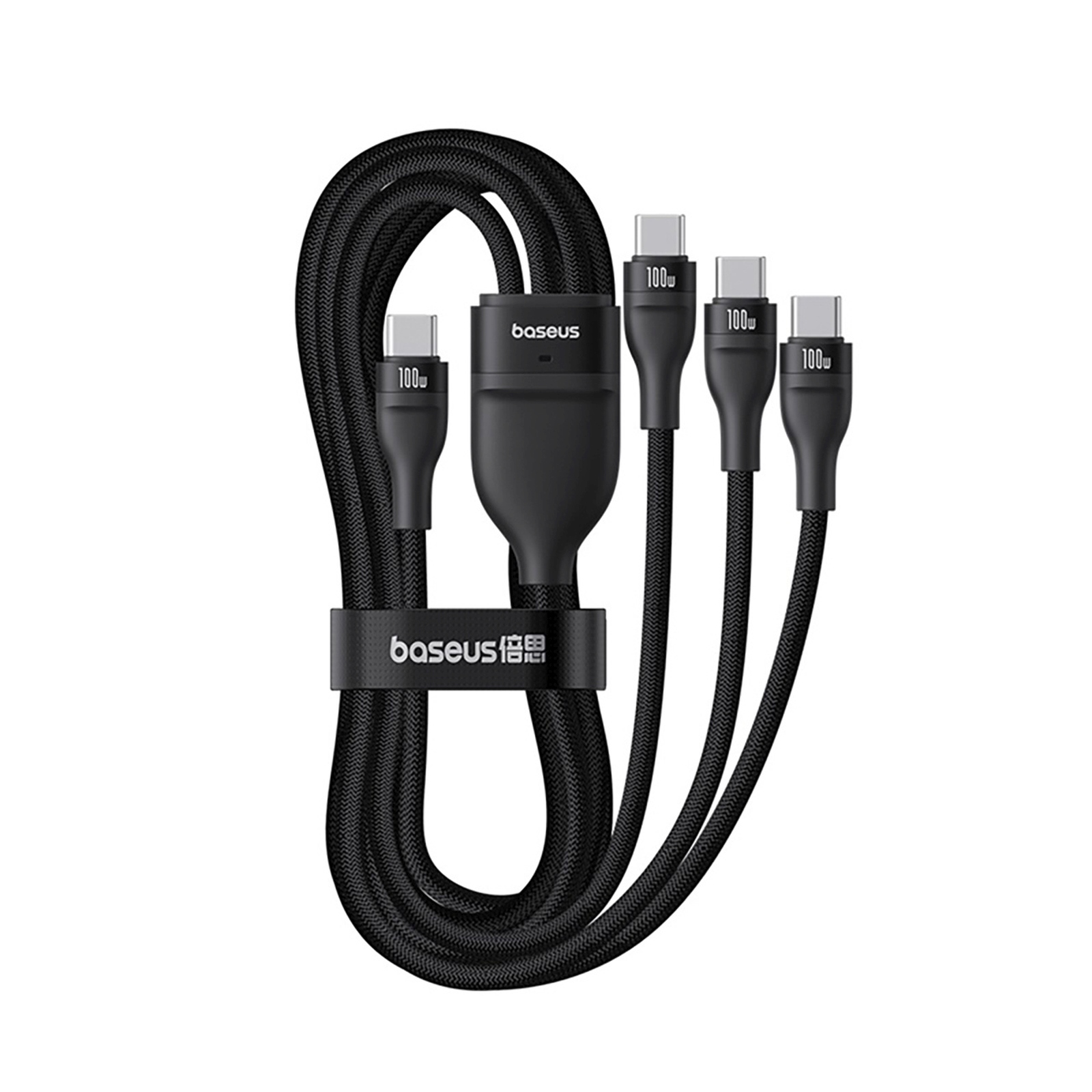 Kabel przewód 3w1 USB-C Flash Series 3 100W 1.5m - czarny (4)