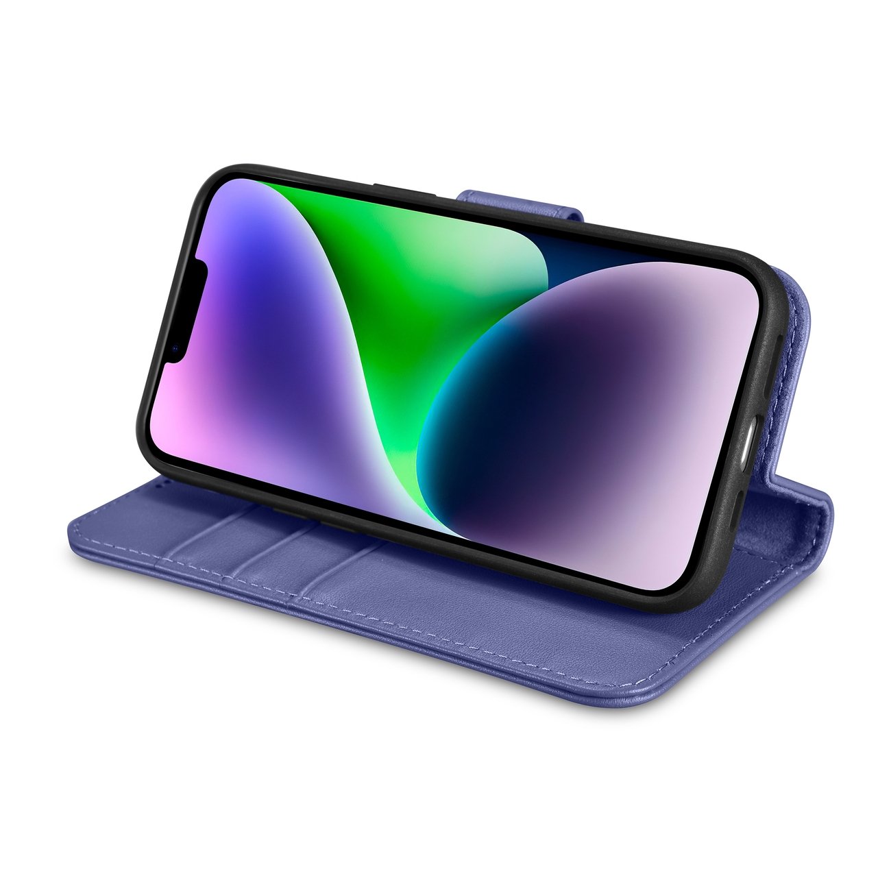 2w1 etui skórzany pokrowiec z klapką iPhone 14 Plus Anti-RFID Wallet Case jasnofioletowy (8)