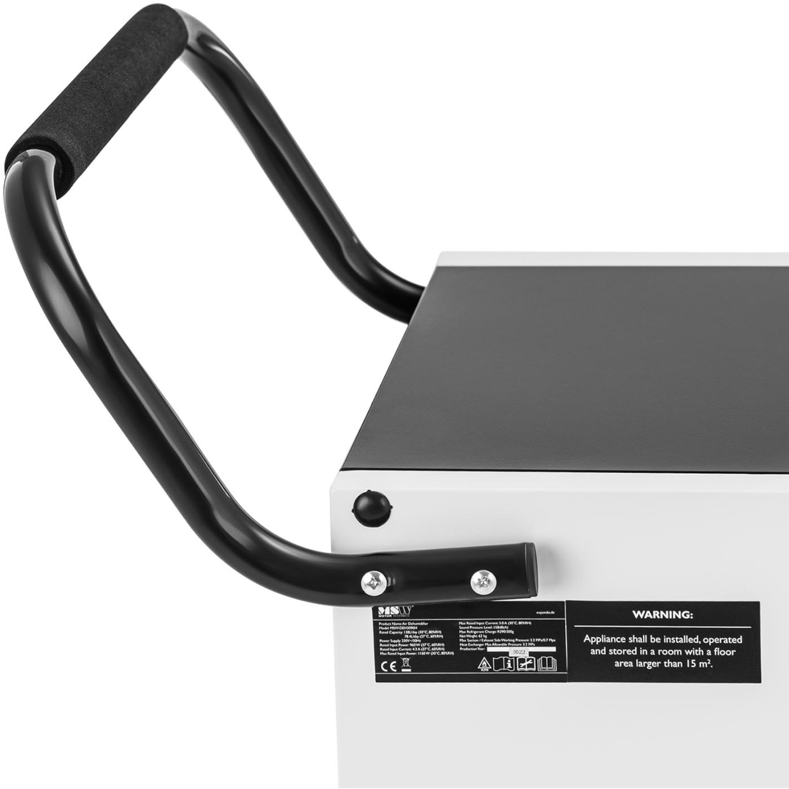 Osuszacz powietrza pochłaniacz wilgoci przemysłowy z uchwytem 1300 W 1129 m3/h do 100 m2 (5)