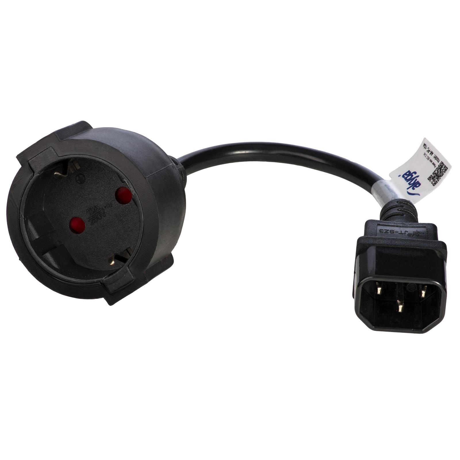 Kabel zasilający Akyga AK-PC-10A IEC C14 CEE 7/4 250V/50Hz 0,15m (1)