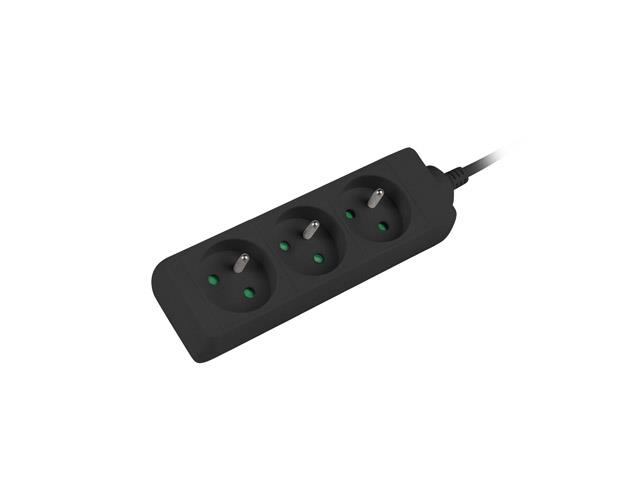 Listwa przedłużacz Lanberg 3m czarna 3x 230V PL, kabel wykonany z pełnej miedzi (1)