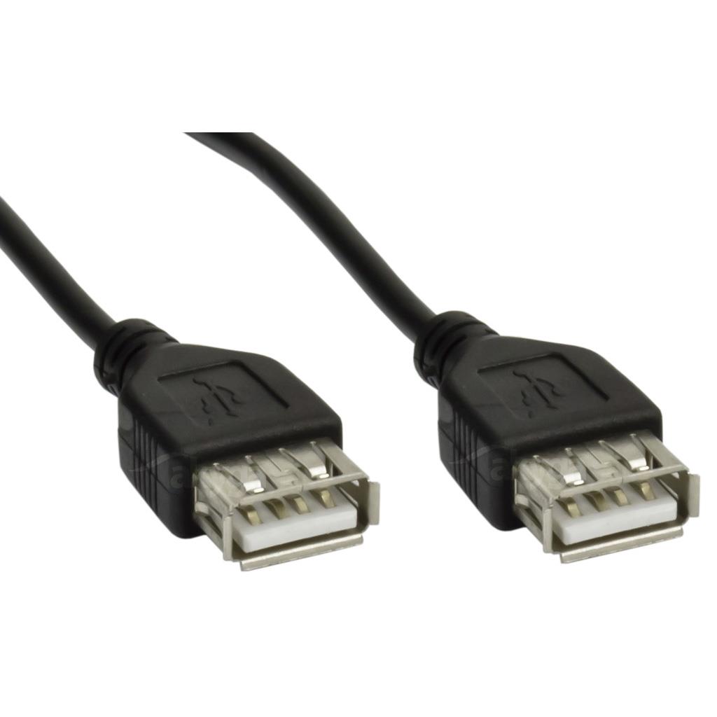 Kabel USB 2.0 Akyga AK-USB-06 USB A(F) - A(F) 1,8m czarny (1)