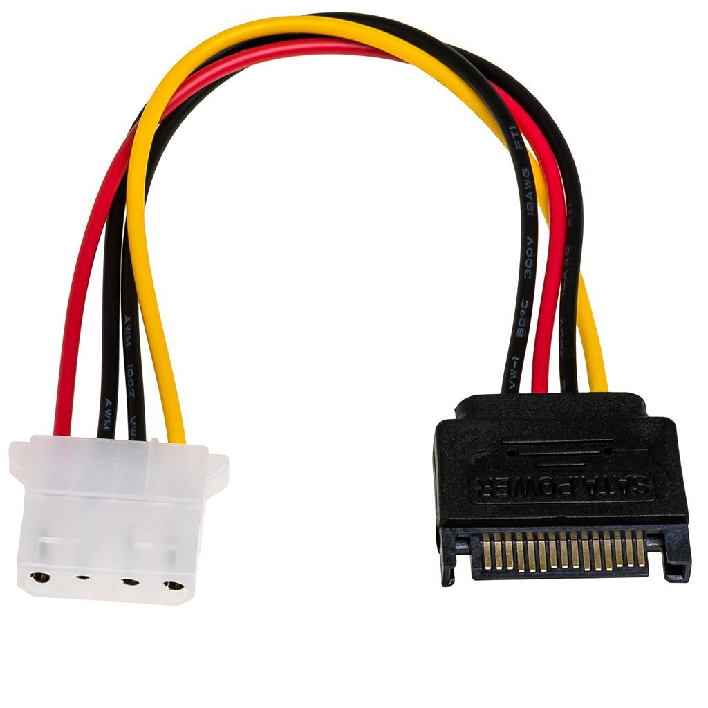 Kabel adapter Akyga AK-CA-11 SATA (M) - Molex (F) 0,15m (1)